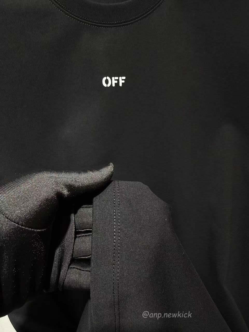 Off White Script Arrow Embroidered Black T Shirt (5) - www.newkick.org